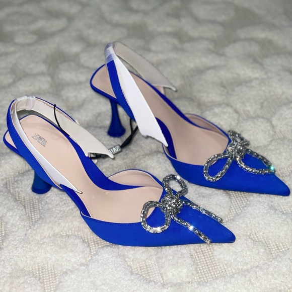 EMBELLISHED BOW HEELED SLINGBACKS - Picture 10 of 13